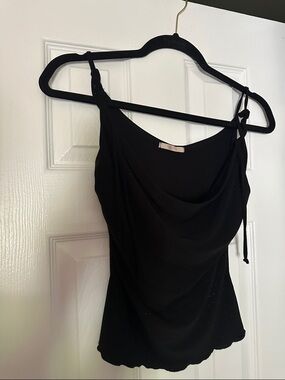 Forever 21 Black Cowl Neck Sparkle Tank
